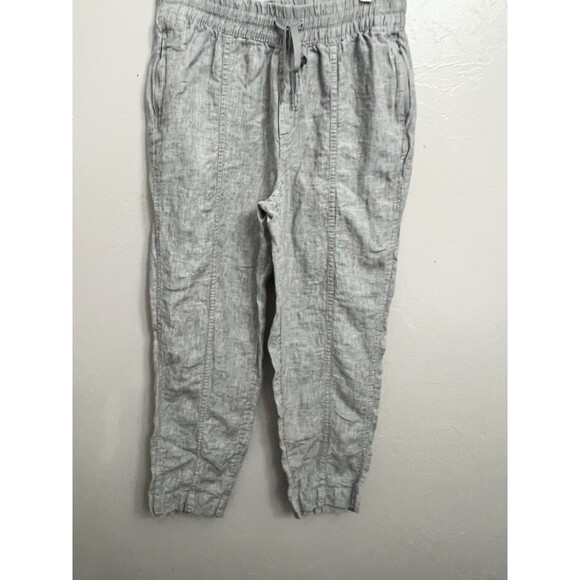 Athleta Retreat Linen Ankle Pants Women’s Medium Gray High Rise 851027 New - Picture 7 of 11